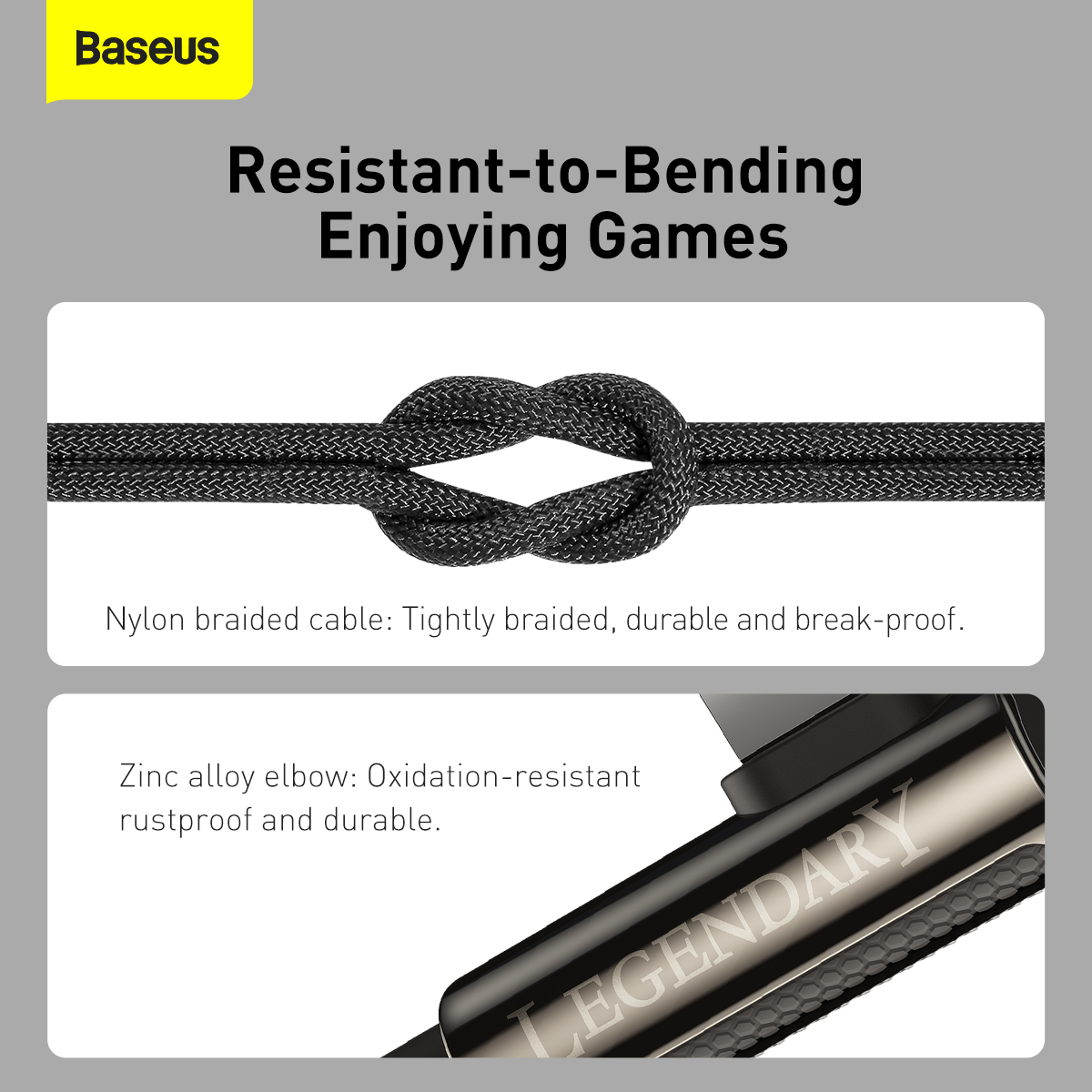 Baseus CATLCS-A01 Legend Vinklad USB-C-Lightning-kabel, 20W, 2m