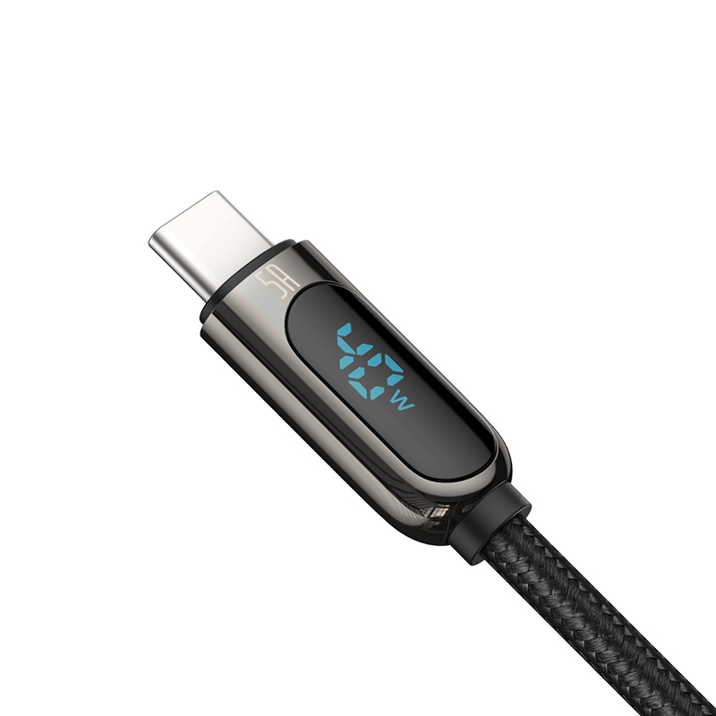 Baseus Display USB till USB-C kabel, snabbladdning, 5A,1m, svart