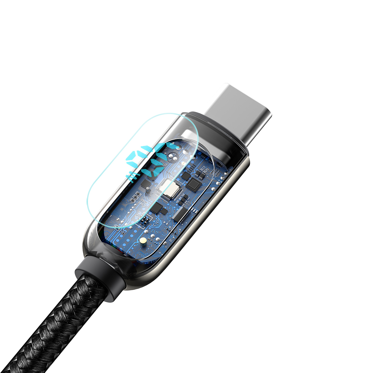 Baseus Display USB till USB-C kabel, snabbladdning, 5A,1m, svart