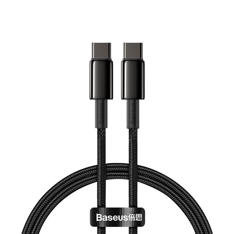 Baseus Tungsten Gold USB-C till USB-C kabel, 100W, 5A, 2m