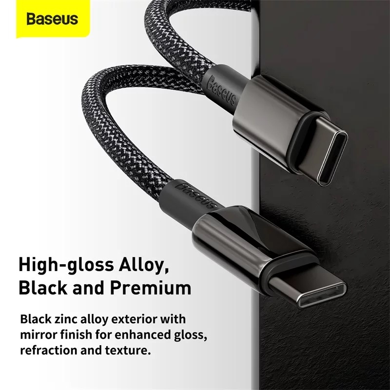 Baseus Tungsten Gold USB-C till USB-C kabel, 100W, 5A, 2m