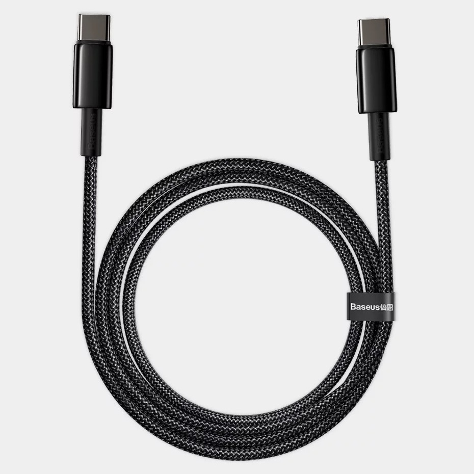 Baseus Tungsten Gold USB-C till USB-C kabel, 100W, 5A, 2m