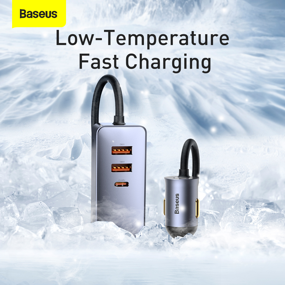 Baseus Share Together billaddare, 2xUSB+2xUSB-C, 120W, svart