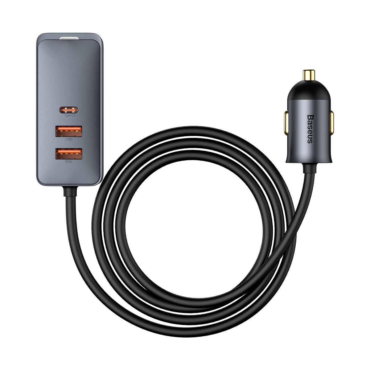 Baseus Share Together billaddare, 2xUSB+2xUSB-C, 120W, svart