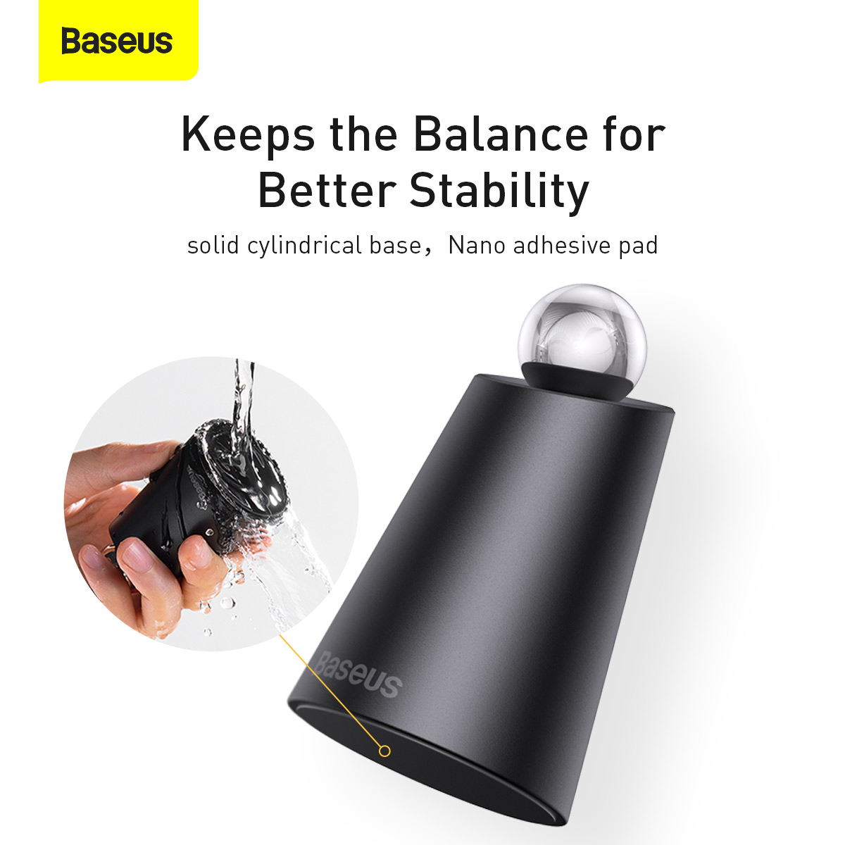Baseus Simple magnetisk mobilhållare med trådlös laddare, 15W