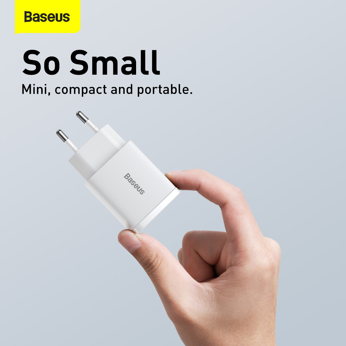 Baseus CCXJ-B02 Compact Väggladdare USB+USB-C, 20W, EU, vit