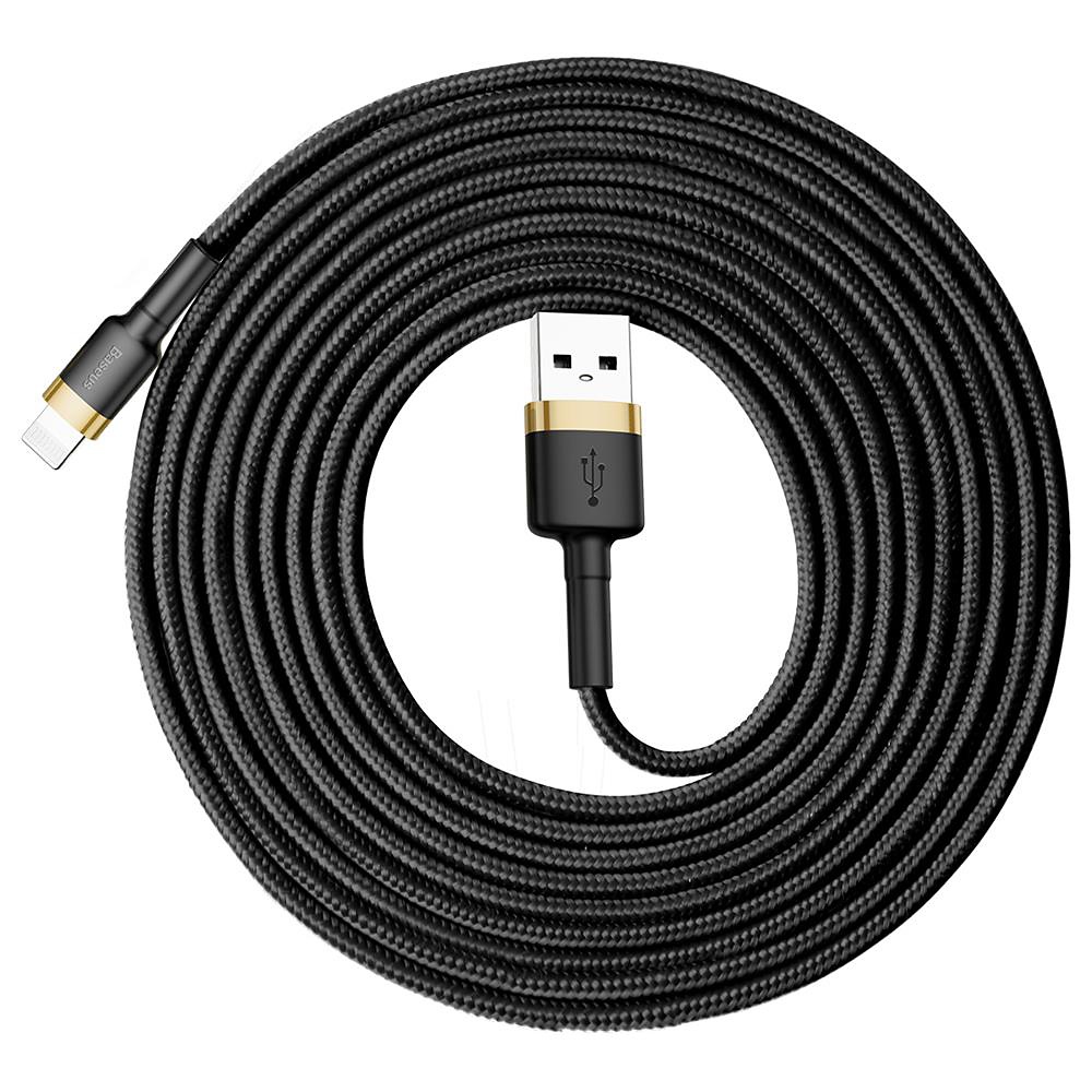 Baseus Cafule Lightning-kabel, 1.5A, 3m, svart/guld