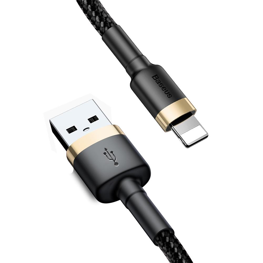 Baseus Cafule Lightning-kabel, 1.5A, 3m, svart/guld