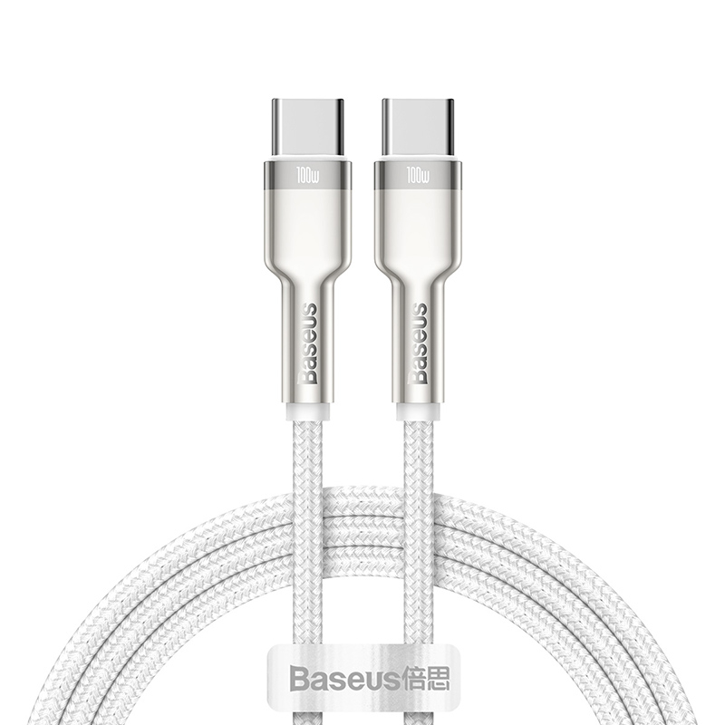 Baseus Cafule USB-C till USB-C datakabel, 100W, 5A, 1m, vit