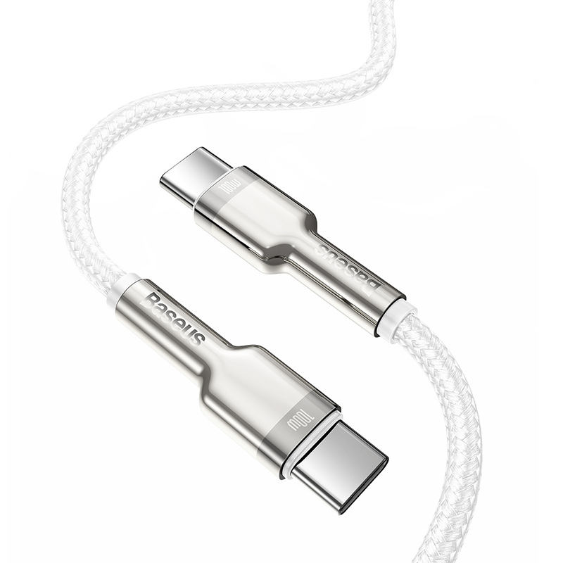 Baseus Cafule USB-C till USB-C datakabel, 100W, 5A, 1m, vit
