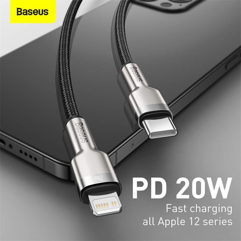 Baseus Cafule USB-C till Lightning datakabel, PD, 20W, 1m, svart