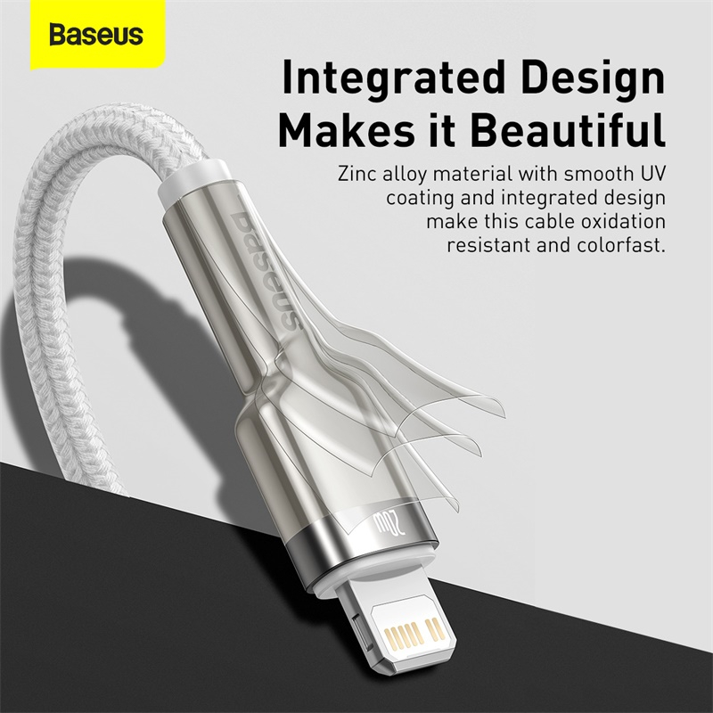 Baseus Cafule USB-C till Lightning datakabel, PD, 20W, 2m, vit