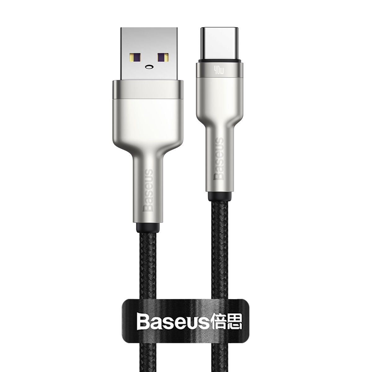 Baseus Cafule USB till USB-C datakabel, 40W, 5A, 0.25m, svart