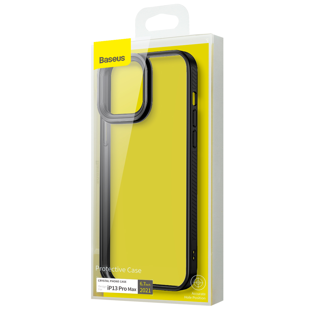 Baseus Crystal mobilskal till iPhone 13 Pro Max, svart