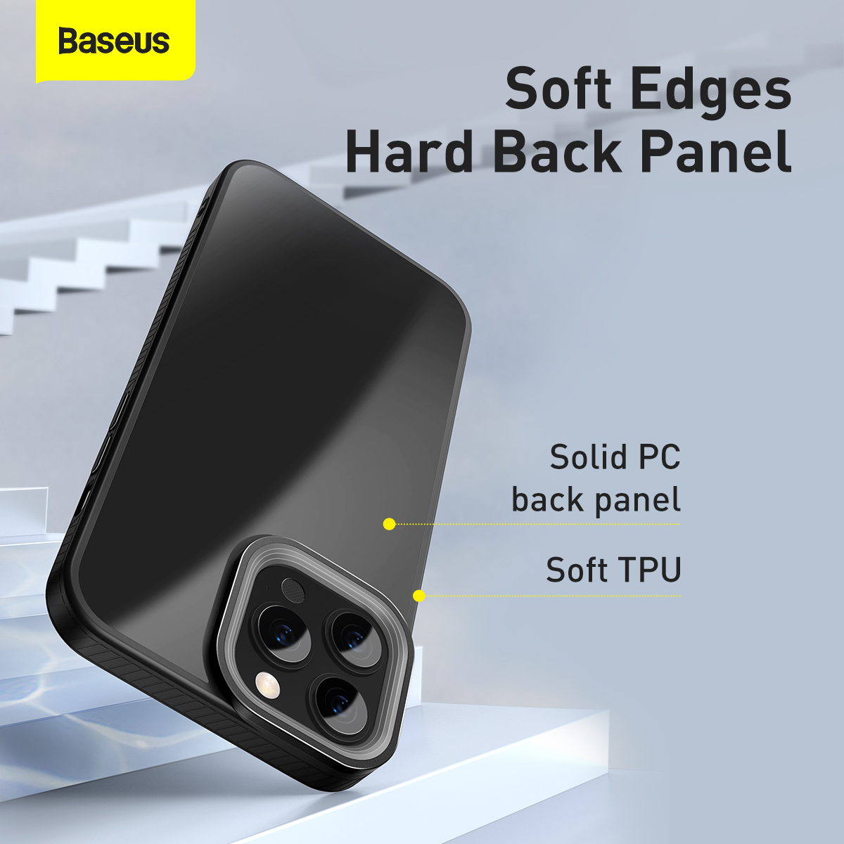 Baseus Crystal mobilskal till iPhone 13 Pro Max, svart