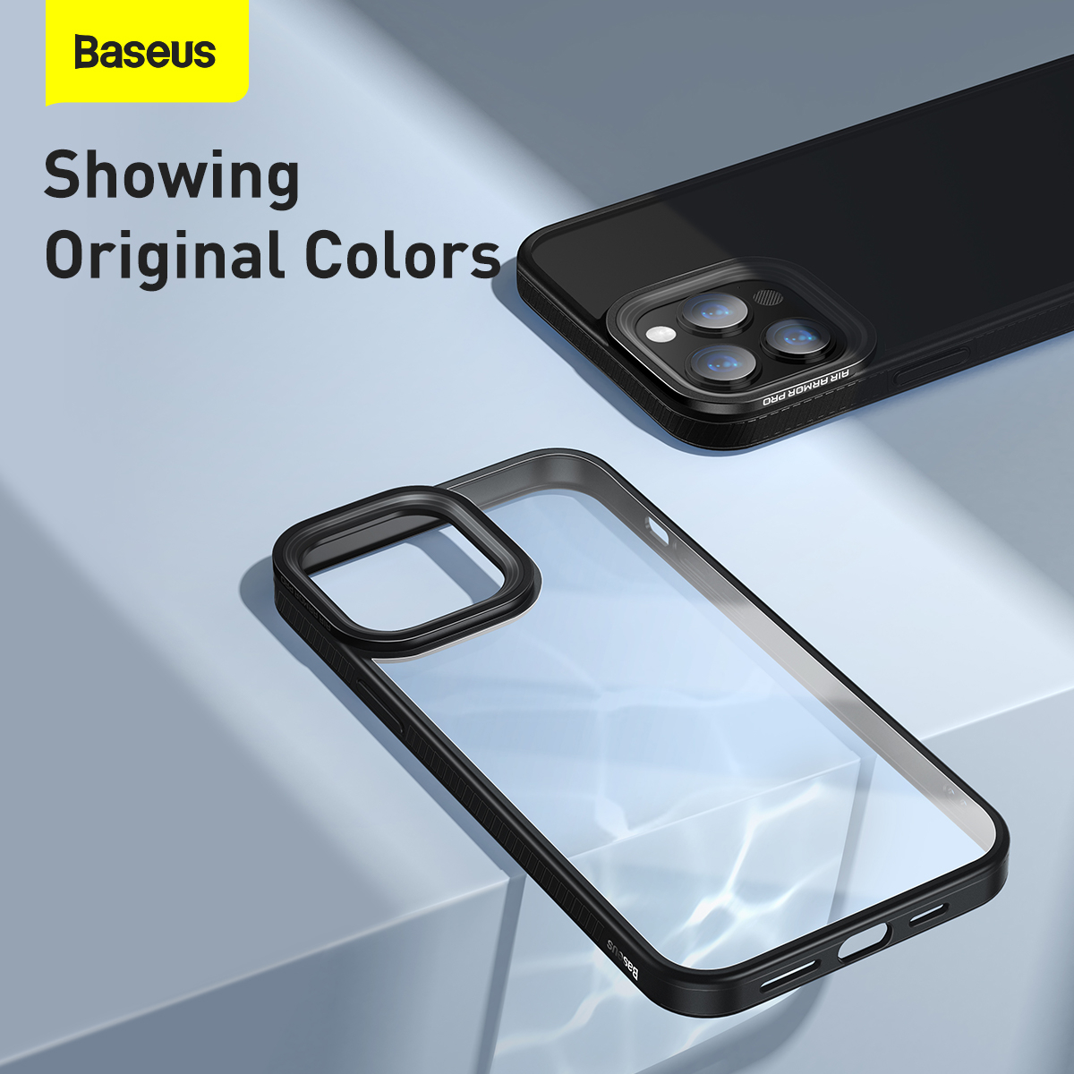 Baseus Crystal mobilskal till iPhone 13 Pro Max, svart