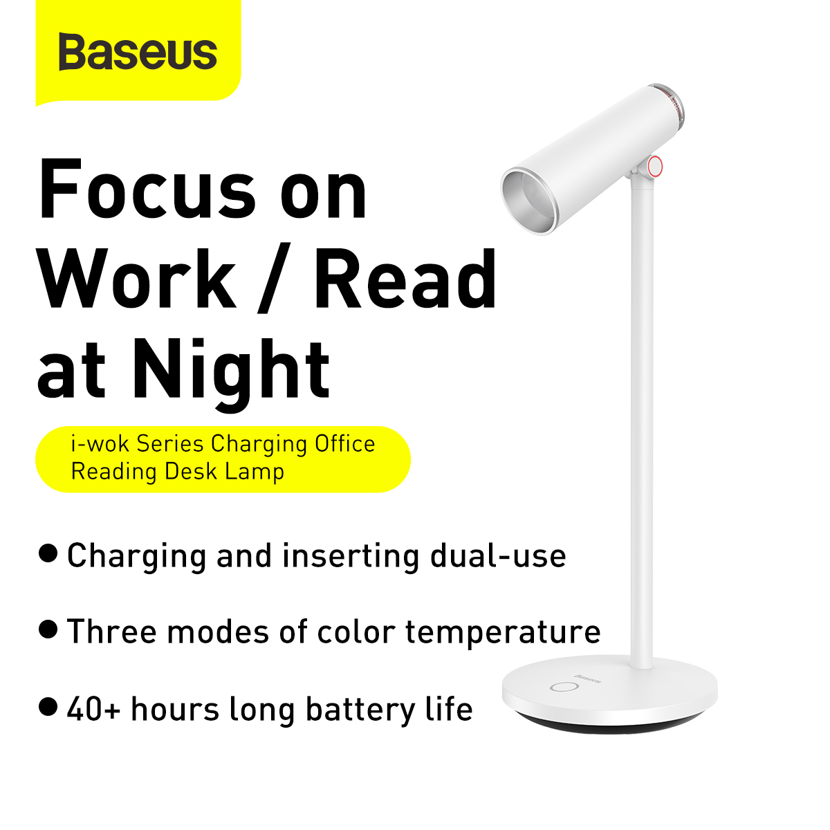Baseus DGIWK-A02 I-wok uppladdningsbar lampa, 3.5W