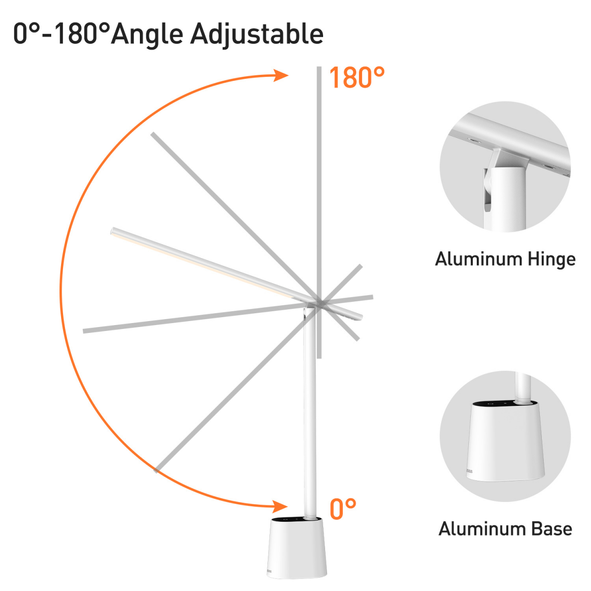 Baseus DGZG-02 Smart Eye sladdlös läslampa, dimbar, LED, 5W, vit