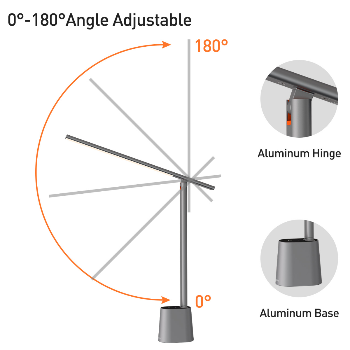 Baseus DGZG-0G Smart Eye sladdlös läslampa, dimbar, LED, 5W, grå