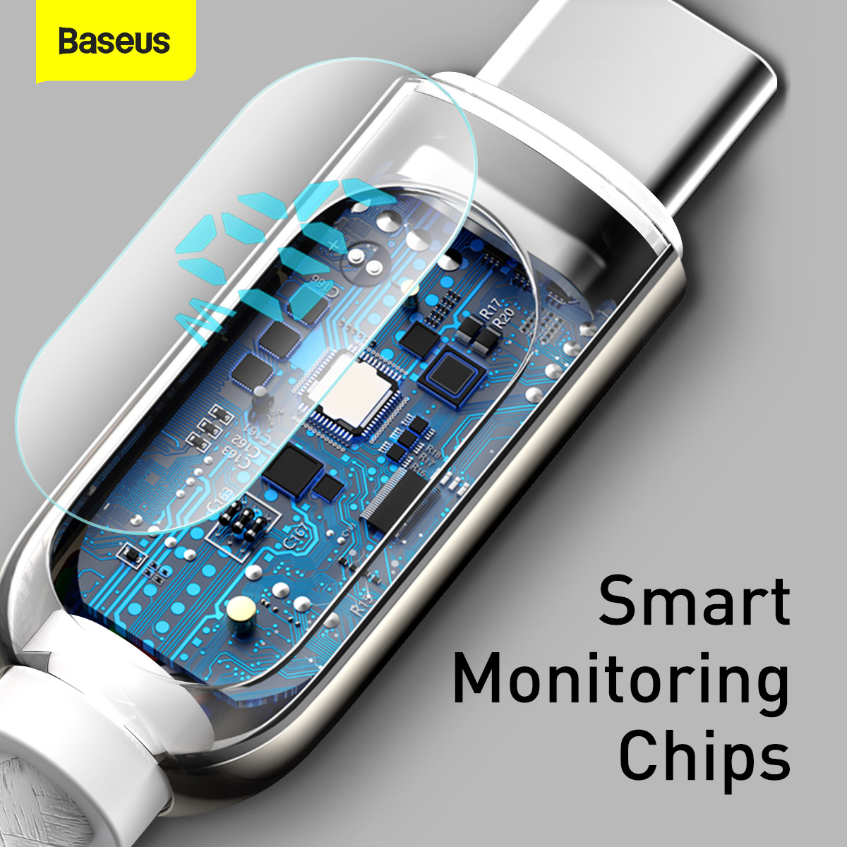 Baseus Display USB till USB-C kabel, snabbladdning, 5A, 1m, vit