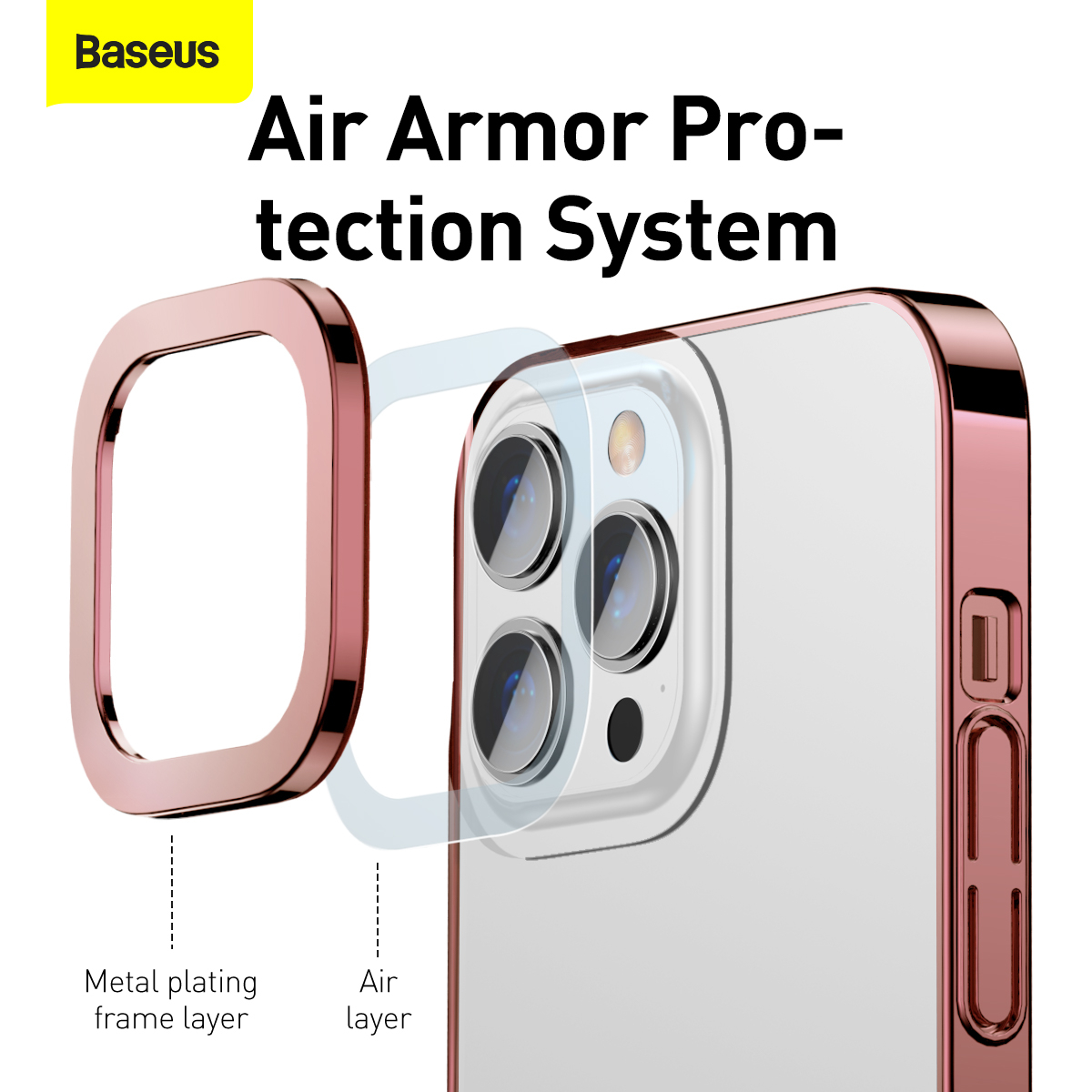 Baseus Glitter mobilskal till iPhone 13 Pro Max, transparent