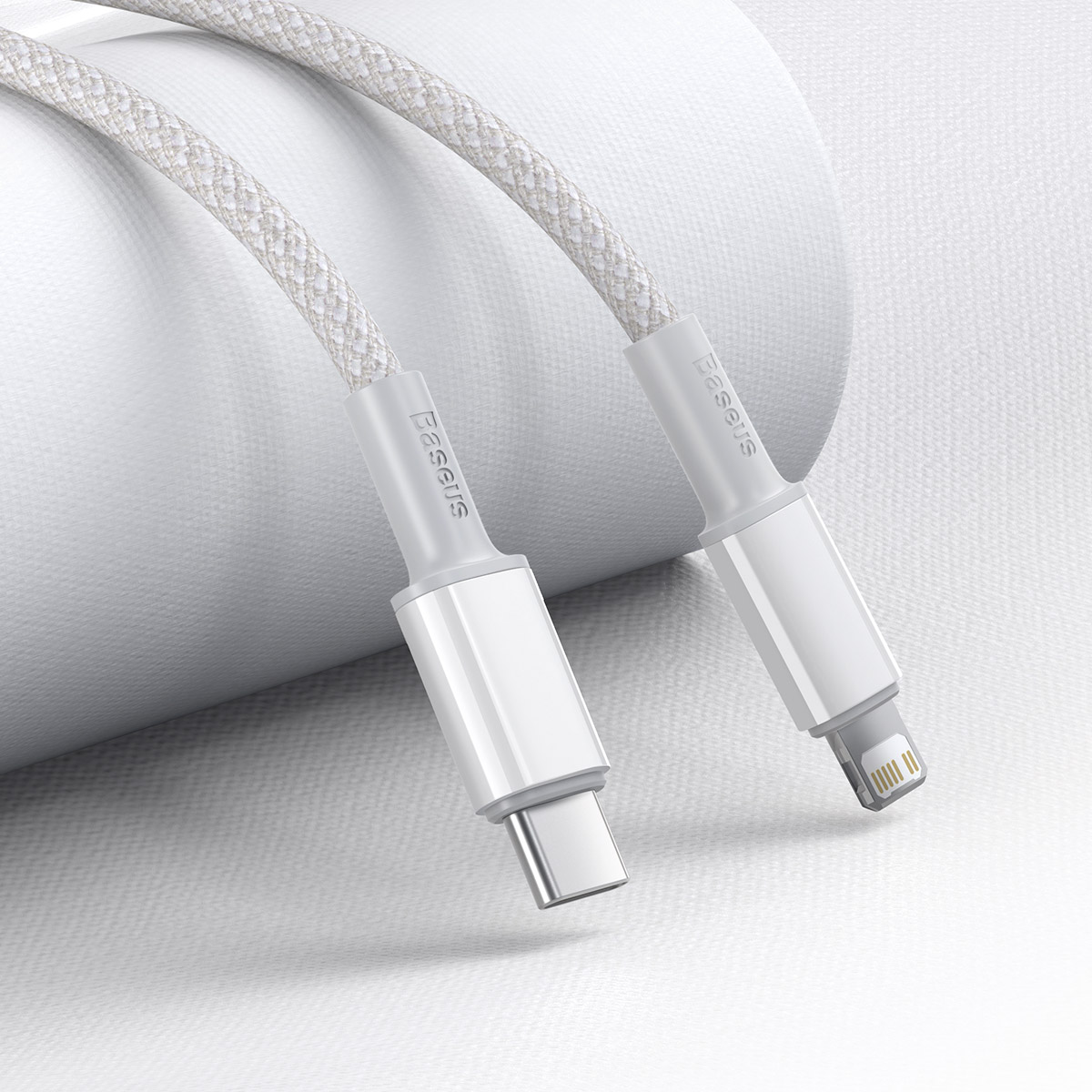 Baseus CATLGD-A02 Lightning till USB-C kabel, 18W, 3A, 2m, vit