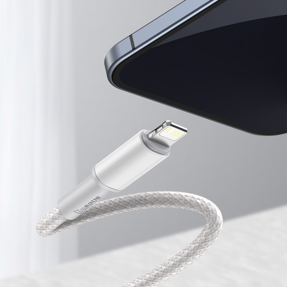 Baseus CATLGD-A02 Lightning till USB-C kabel, 18W, 3A, 2m, vit