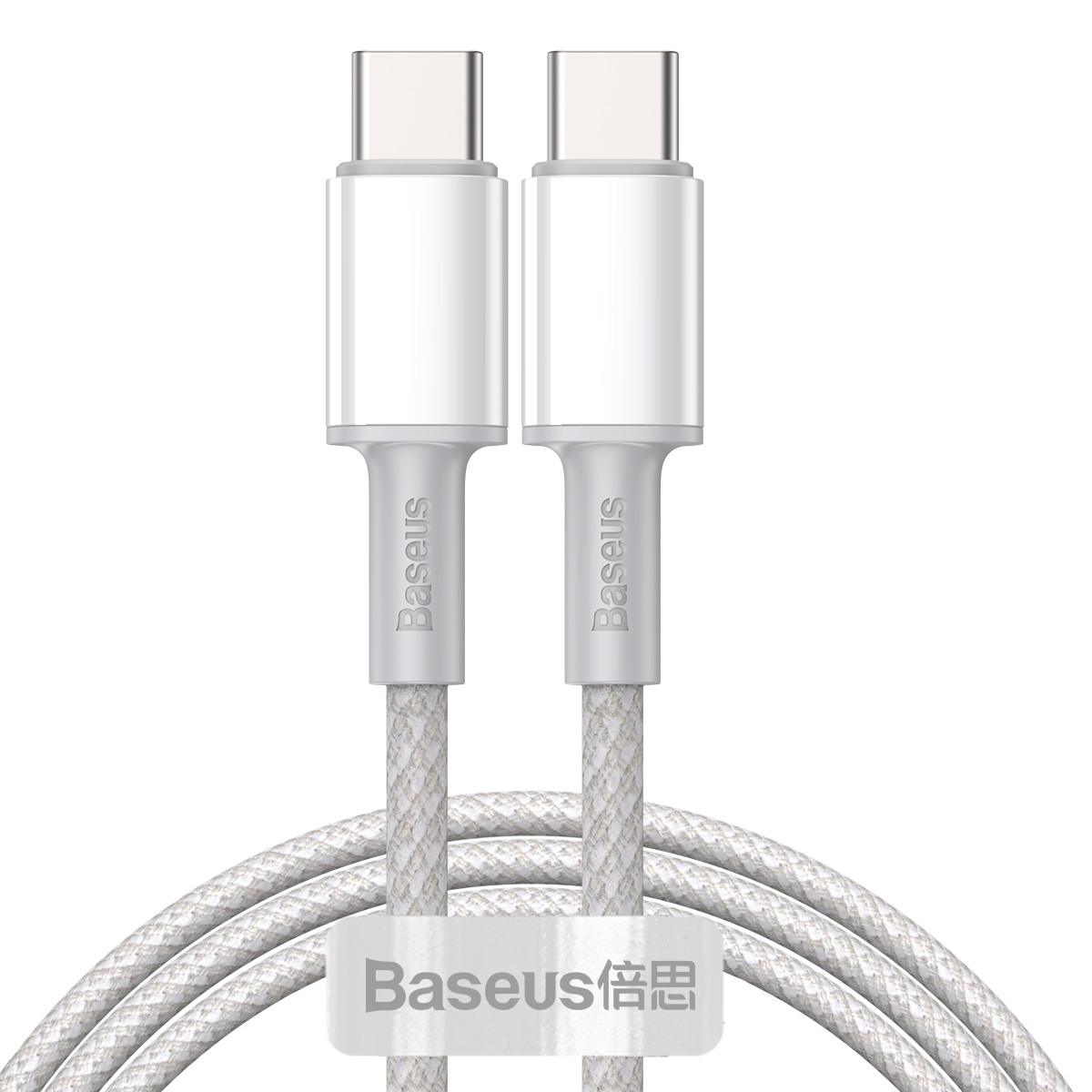 Baseus USB-C till USB-C kabel, snabbladdning, 5A, 1m, vit