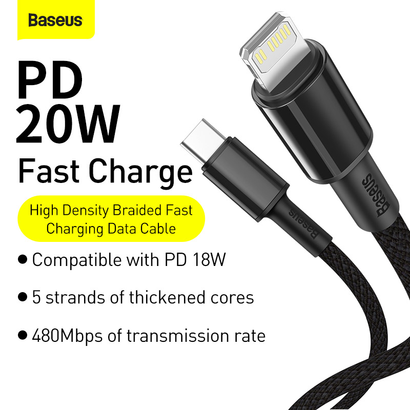 Baseus CATLGD-01 Lightning till USB-C kabel, PD, 18W, 3A, 1m