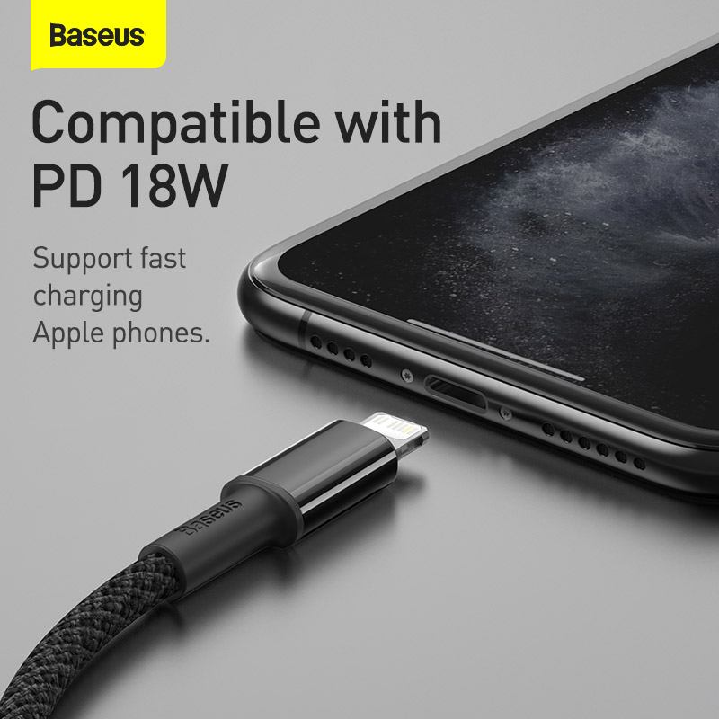 Baseus CATLGD-01 Lightning till USB-C kabel, PD, 18W, 3A, 1m