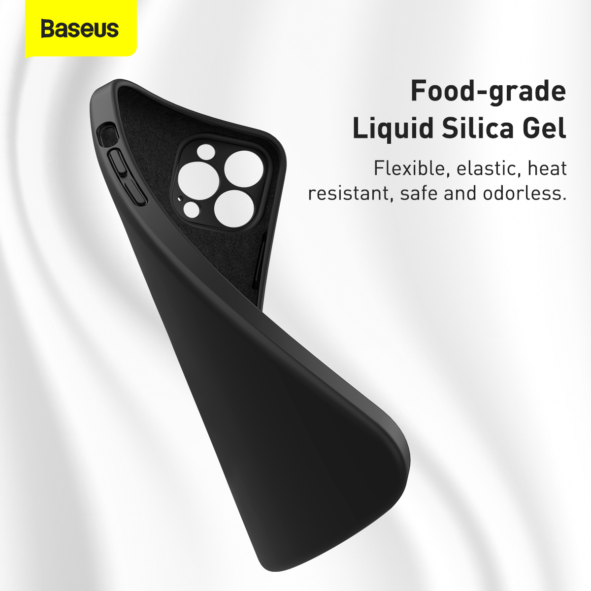 Baseus Liquid silikonskal till iPhone 13 Pro, svart