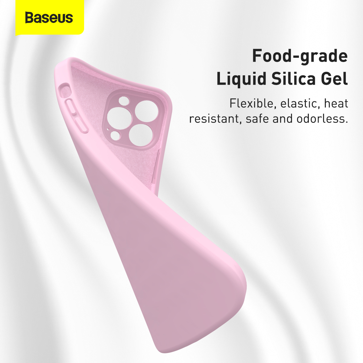 Baseus Liquid silikonskal till iPhone 13 Pro, rosa