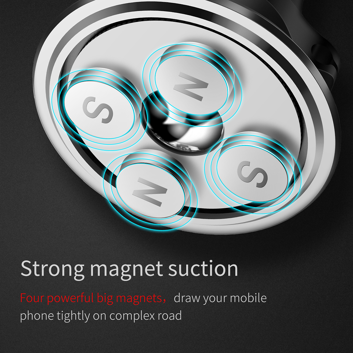 Baseus Magnetisk bilhållare till smartphones, svart