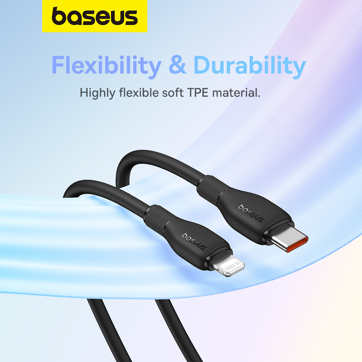 Baseus Pudding USB-C till Lightning-kabel, 20W, svart