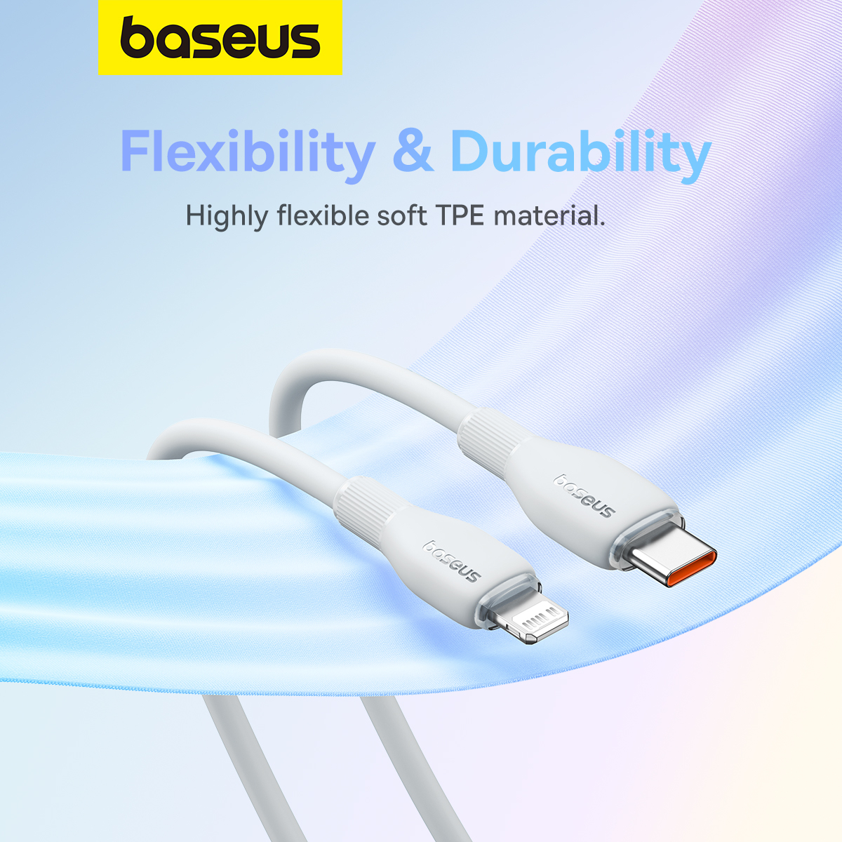 Baseus Pudding USB-C till Lightning-kabel, 20W, vit