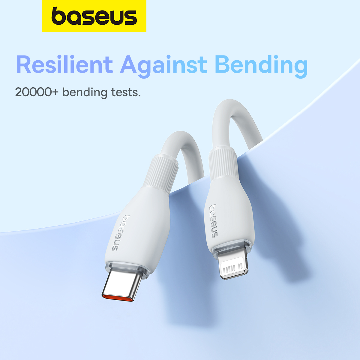 Baseus Pudding USB-C till Lightning-kabel, 20W, vit