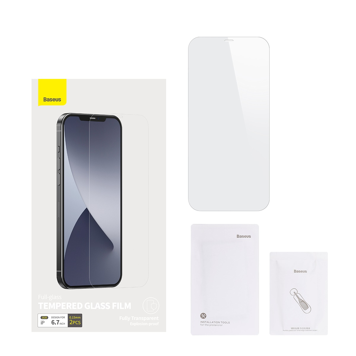 Baseus 2-pack skärmskydd, härdat glas, iPhone 12 Pro Max, 0.15mm