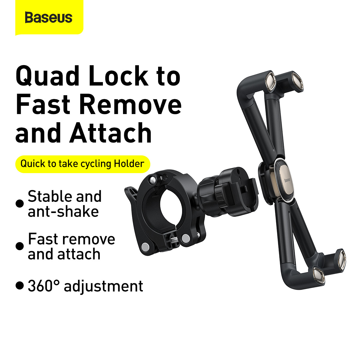 Baseus SUQX-01 Cykelhållare för smartphones och GPS, 4.7-6.7tum