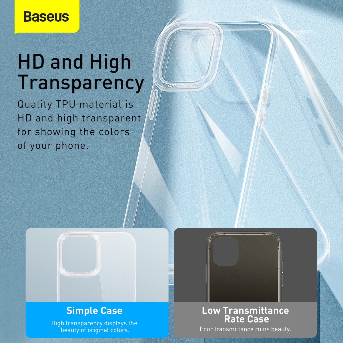 Baseus TPU-skal, iPhone 13 Pro Max, transparent