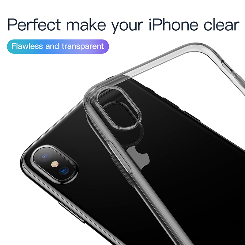 Transparent TPU skal till iPhone XS Max, svart