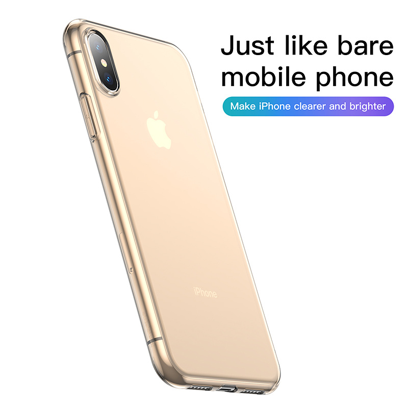 Transparent TPU skal till iPhone XS Max, guld