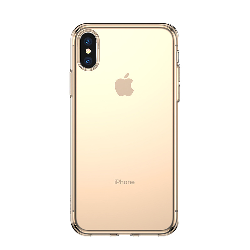 Transparent TPU skal till iPhone XS Max, guld
