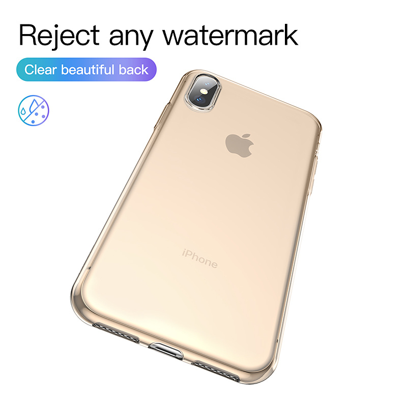 Transparent TPU skal till iPhone XS Max, guld