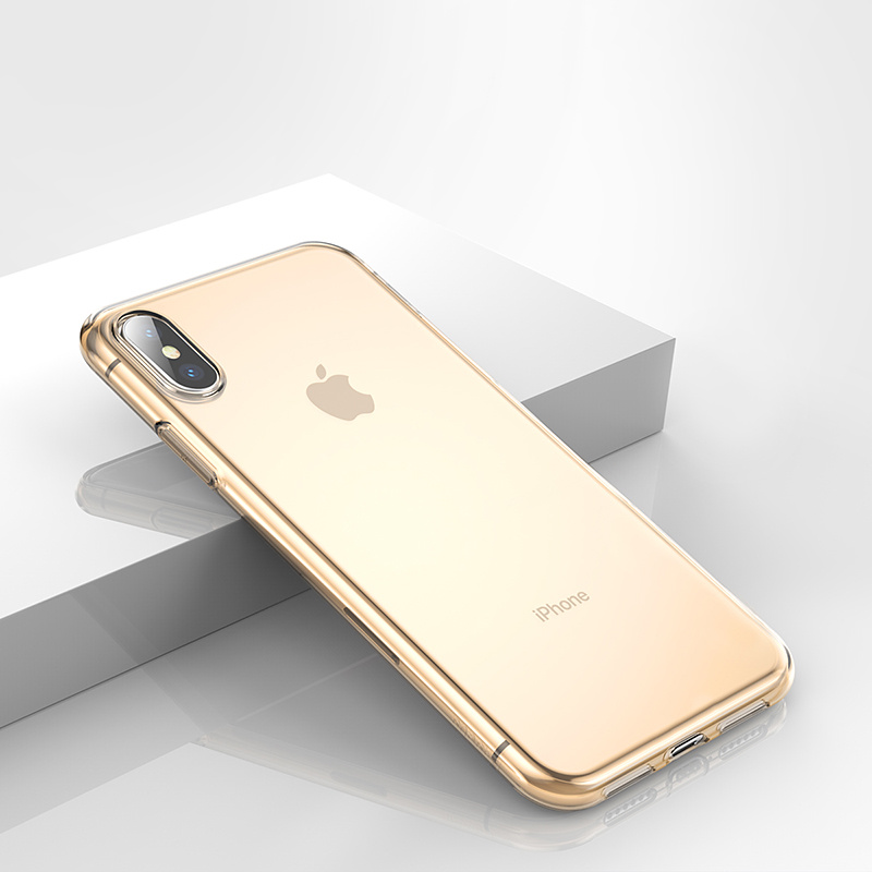 Transparent TPU skal till iPhone XS Max, guld