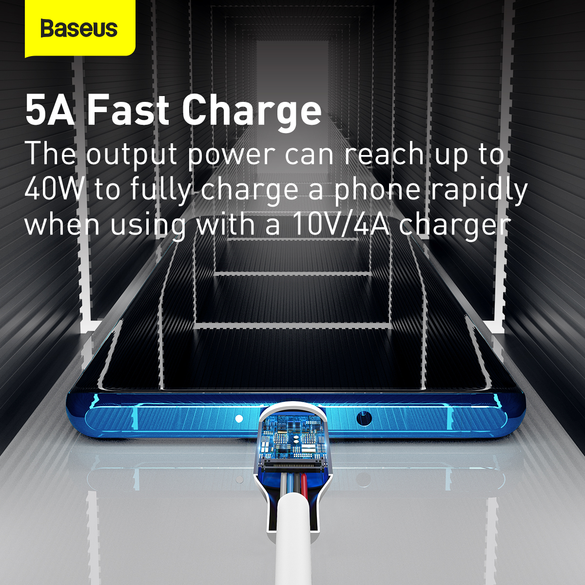 Baseus Simple USB till Lightning-kabel, 5A, 40W, 1.5m, 2-pack