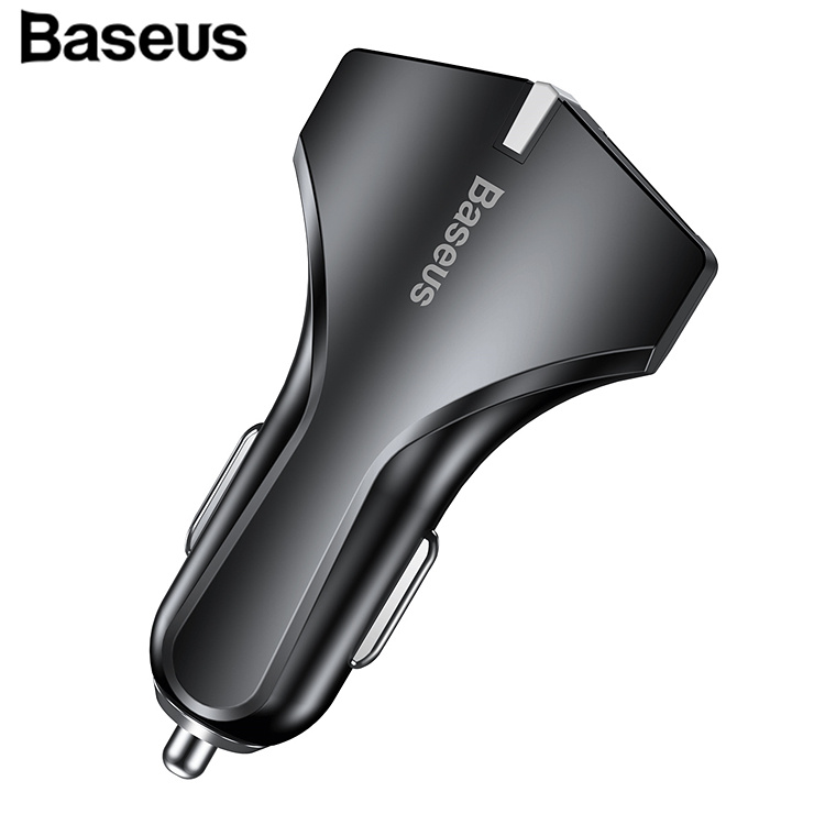 Baseus Small Rocket QC3.0 Dual-USB laddare till bilen, svart