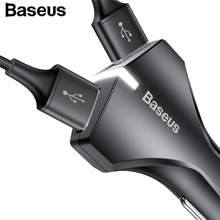 Baseus Small Rocket QC3.0 Dual-USB laddare till bilen, svart