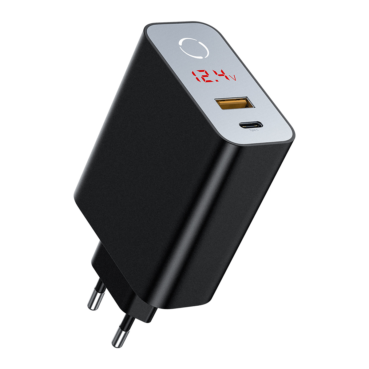 Baseus Speed PPS Laddare QC 3.0, Display, USB-C, USB-A, svart