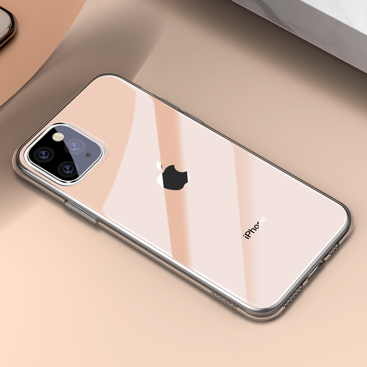 Baseus TPU-skal, iPhone 11 Pro, guld/transparent