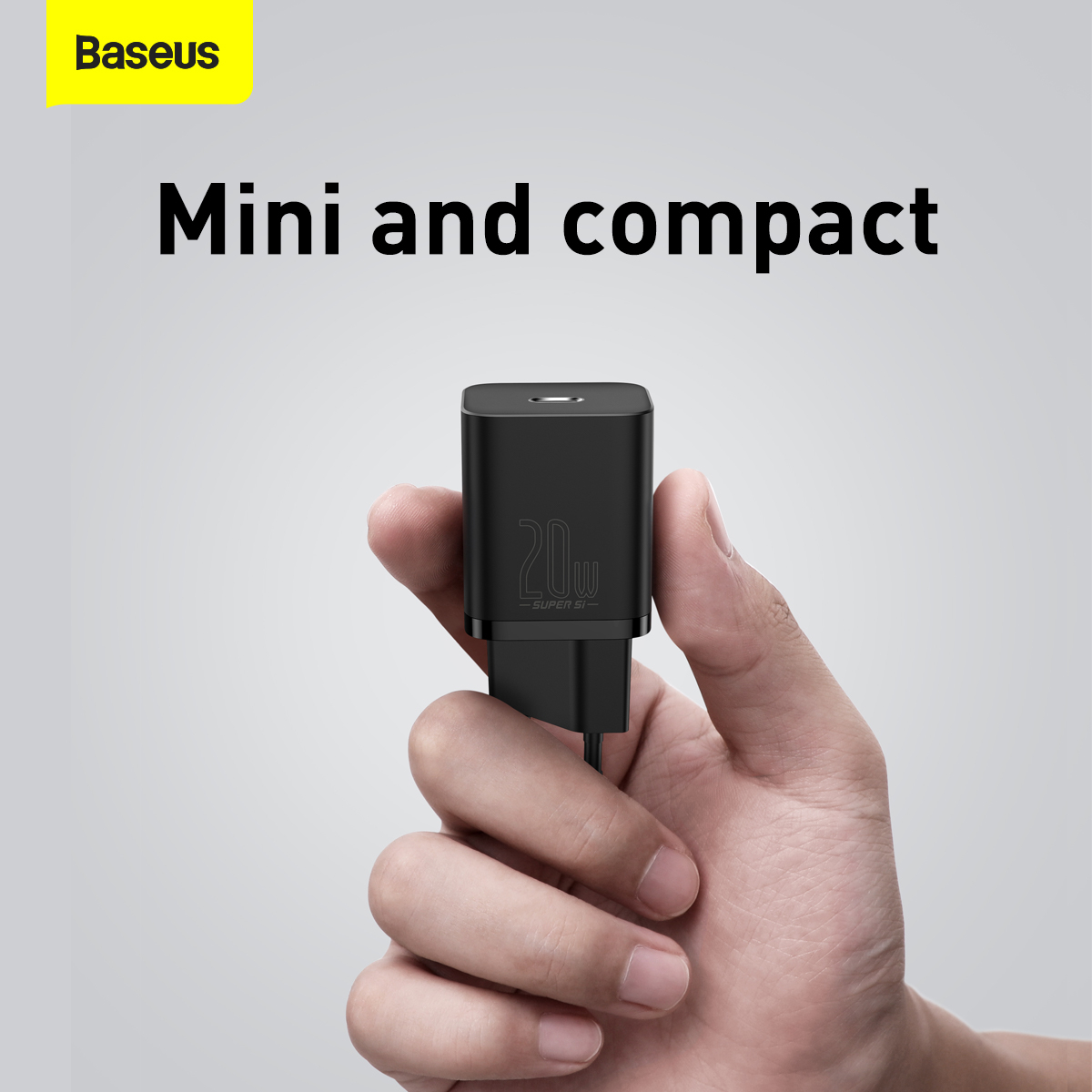 Baseus Super Si väggladdare + USB-C-Lightning kabel, 20W, 2.3A